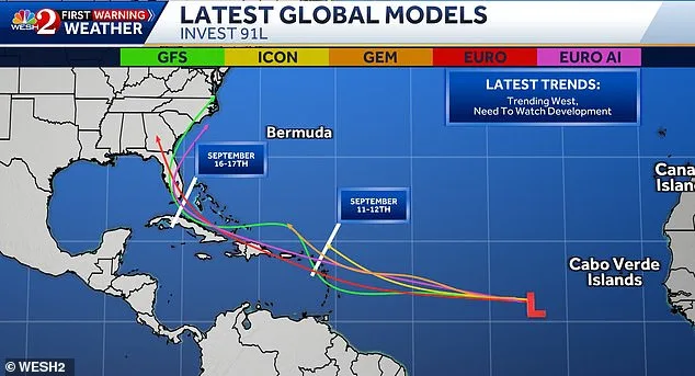 Urgent Warning: Invest 91L Could Develop into Hurricane Gabrielle with 90% Probability, Threatening U.S. East Coast