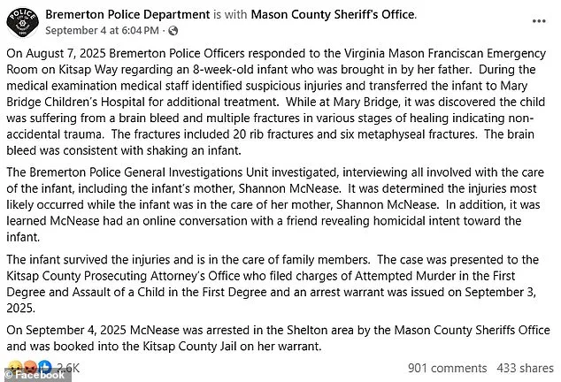 Wisconsin Mom Allegedly Threatens to Kill Infant on Facebook, Child Hospitalized with Injuries