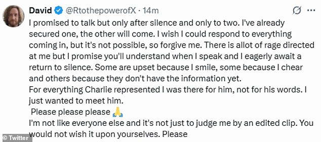 Man Seen Cheering After Charlie Kirk's Assassination Explains Actions on Social Media