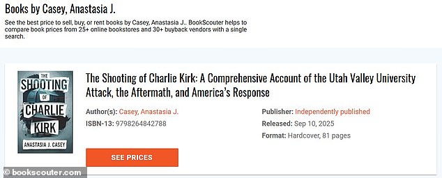 Amazon Lists Book on Charlie Kirk Shooting with Future Publication Date, Sparking Conspiracy Theories