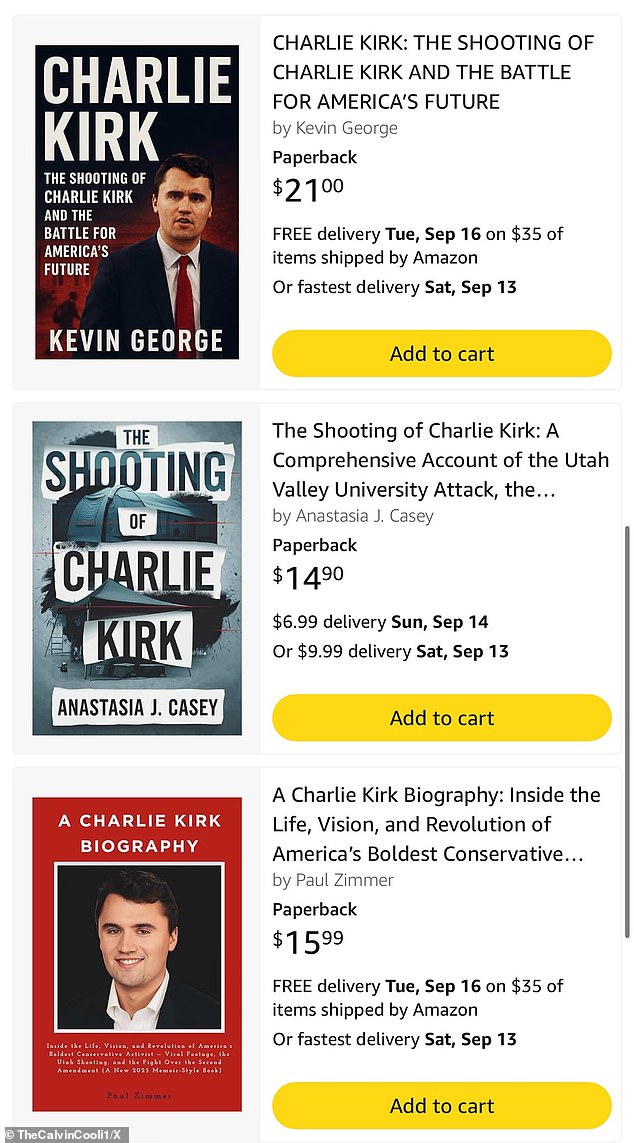 Amazon Lists Book on Charlie Kirk Shooting with Future Publication Date, Sparking Conspiracy Theories