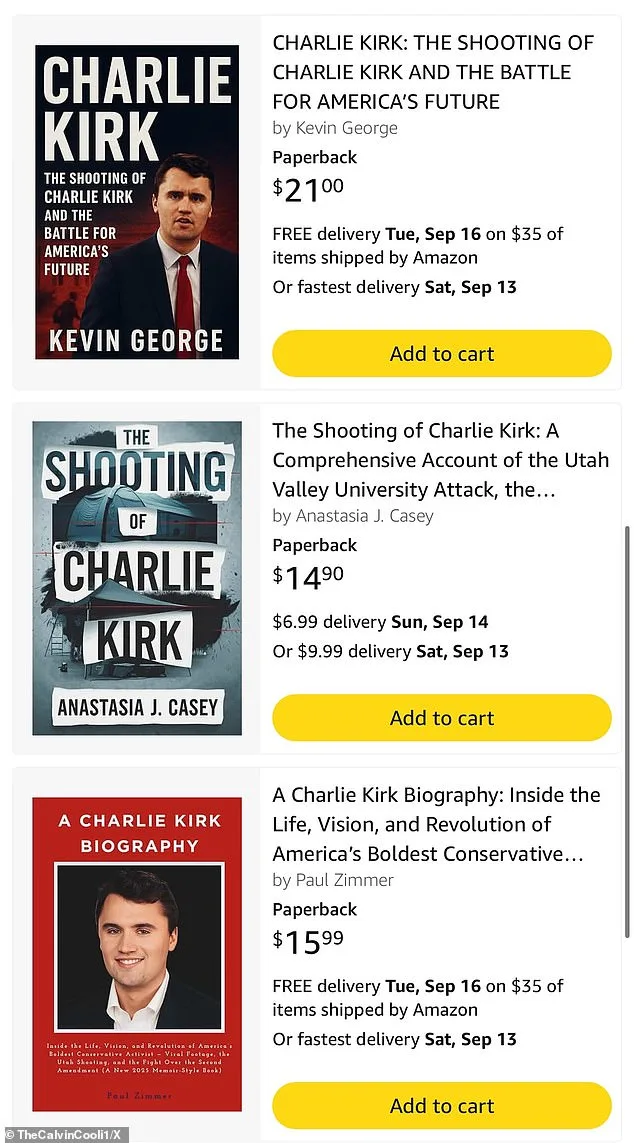 Amazon Lists Book on Charlie Kirk Shooting with Future Publication Date, Sparking Conspiracy Theories