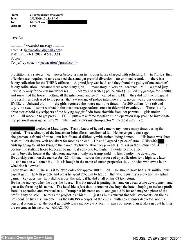 House Committee Emails Expose Jeffrey Epstein's Transactional World and Ruthless Power, 2011–2019