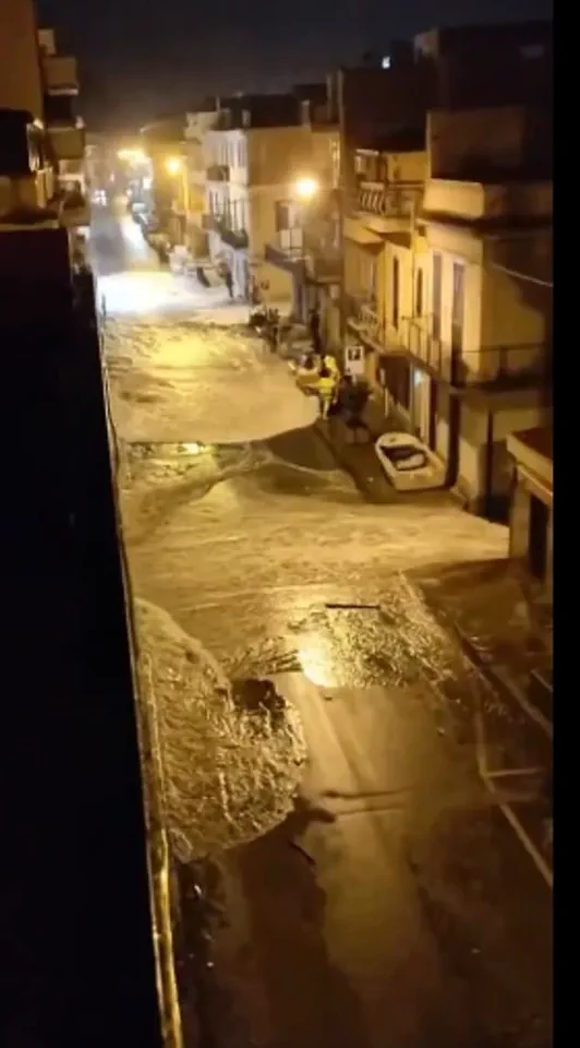 Devastating Tsunami-Style Storm Surge Hits Sicily, Leaving Chaos and Fleeing Residents in Wake