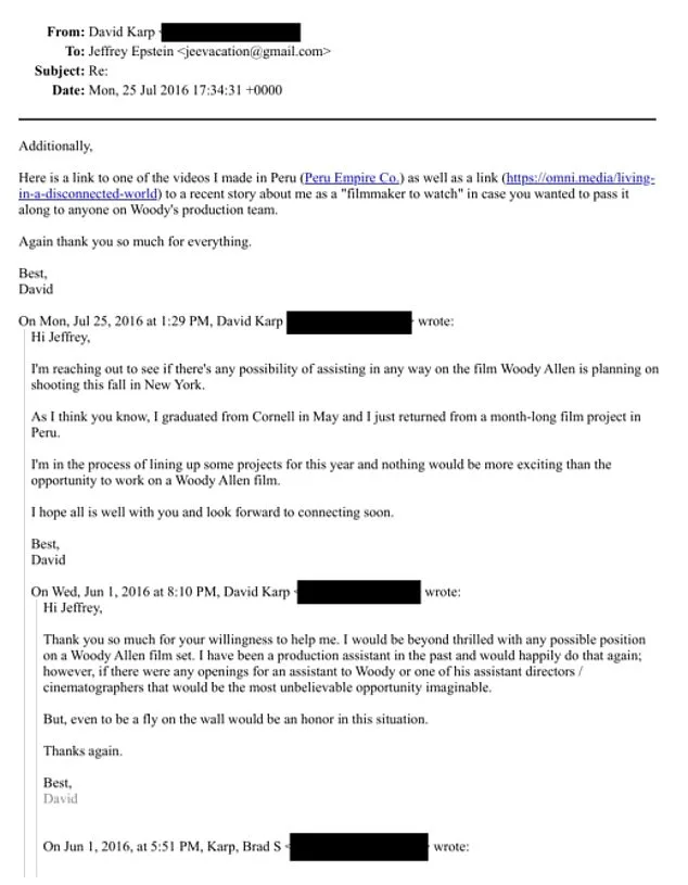 DOJ Files Reveal Brad Karp's Ties to Epstein and Request for Son's Internship