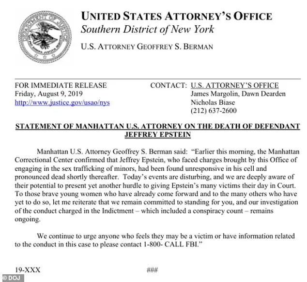 Mysterious Date Discrepancy in Jeffrey Epstein's Death Document Sparks Questions