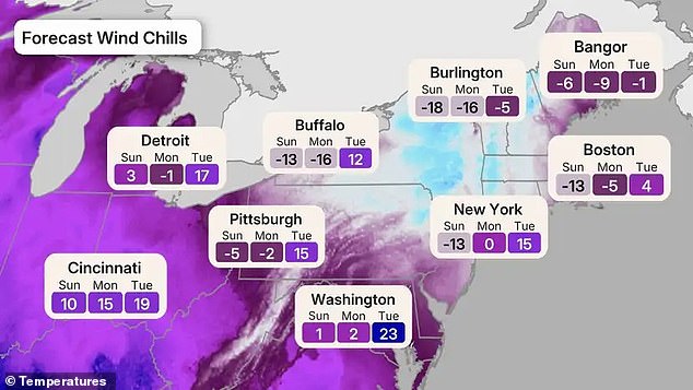 Northeast Faces Another Arctic Blast as Cold Front and High Winds Threaten Mid-Atlantic and Appalachians