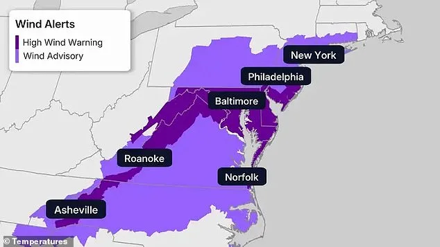 Northeast Faces Another Arctic Blast as Cold Front and High Winds Threaten Mid-Atlantic and Appalachians