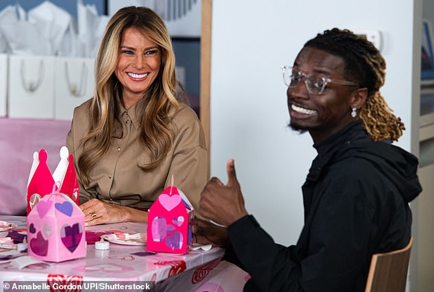 Melania Trump Spends Valentine's Day Crafting with Sick Children at Bethesda Facility