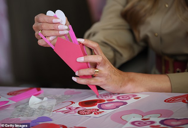 Melania Trump Spends Valentine's Day Crafting with Sick Children at Bethesda Facility