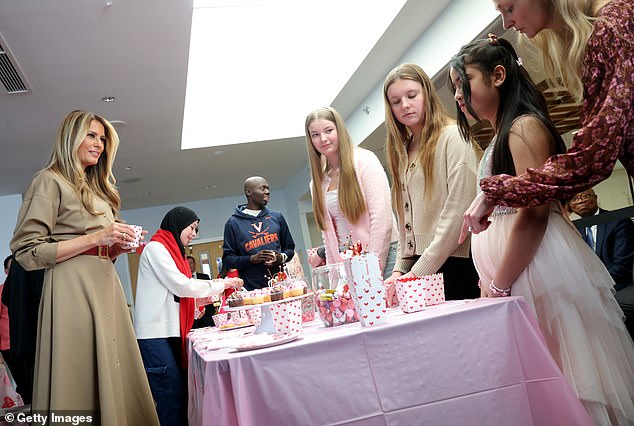 Melania Trump Spends Valentine's Day Crafting with Sick Children at Bethesda Facility