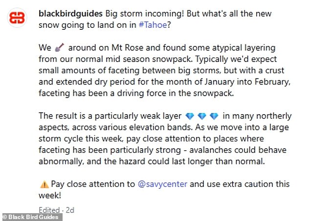 Blackbird Mountain Guides' Deleted Post: Avalanche Warning or Business Opportunity?