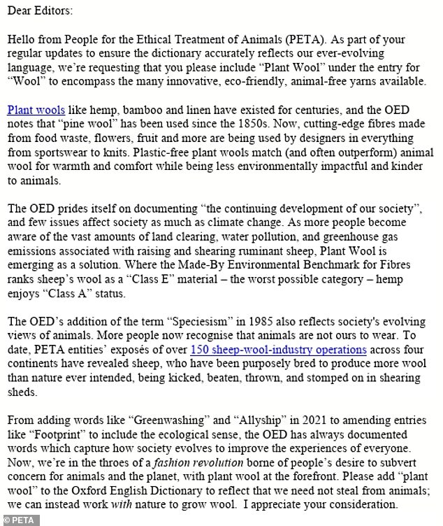 PETA and Activists Push to Redefine 'Wool' in Dictionaries to Include Plant-Based Alternatives