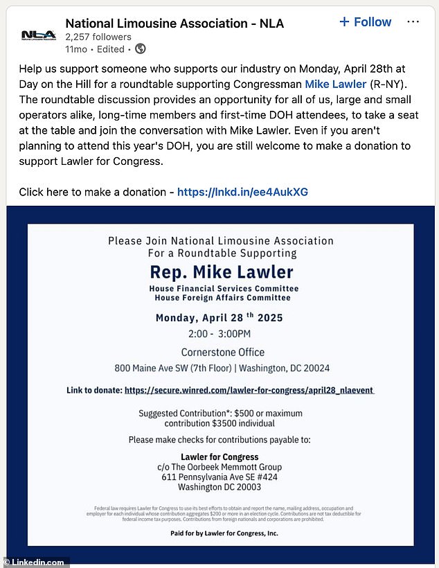 Congressman Mike Lawler Under Scrutiny Over $150,000 in Luxury Campaign Spending, Critics Label Him 'Limousine Lawler
