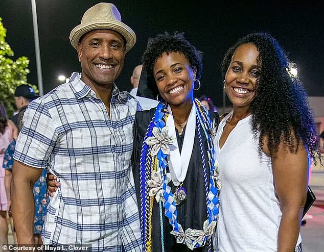 Maya Glover dances to celebrate her father's historic Artemis II moon mission success.