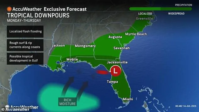 Potential Tropical System Brings Heavy Rain and Flooding Warning for Millions Along Florida Coast