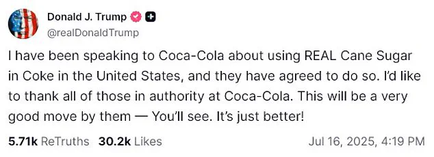 Trump's Policy Shift Boosts Louisiana Sugar Industry as Coca-Cola Reintroduces Cane Sugar