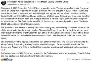 Wisconsin Mom Allegedly Threatens to Kill Infant on Facebook, Child Hospitalized with Injuries